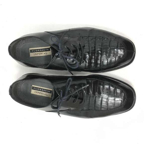 Florsheim Oxfords Shoes Size 9 EEE Black Alligator
